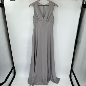 BHLDN Anthropologie Capulet Maxi Dress Gown Small Gray‎ Sleeveless Wedding